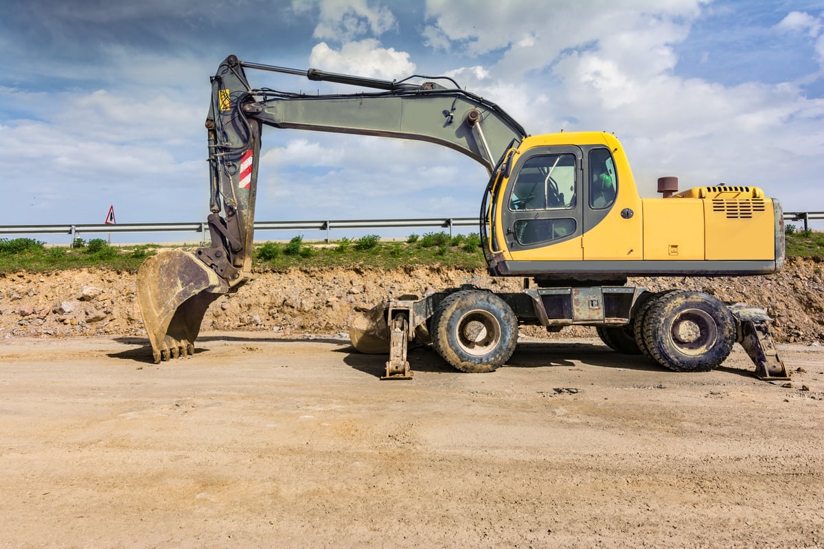 Construction of a road. Earth movement